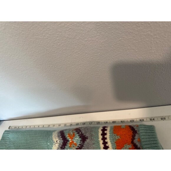 J.Crew Womens Sweater Sz XS Green Fair Isle Nordic Ski Classic Alpaca/Lambs Wool - Picture 8 of 11